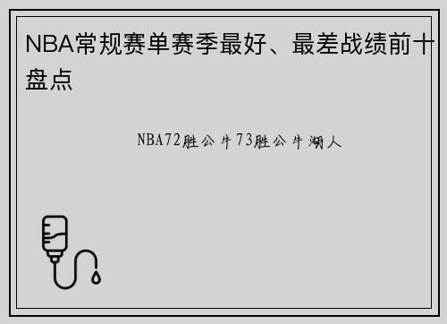 NBA常规赛单赛季最好、最差战绩前十盘点